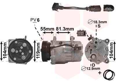 VAN WEZEL Kompressori, ilmastointilaite 0300K003